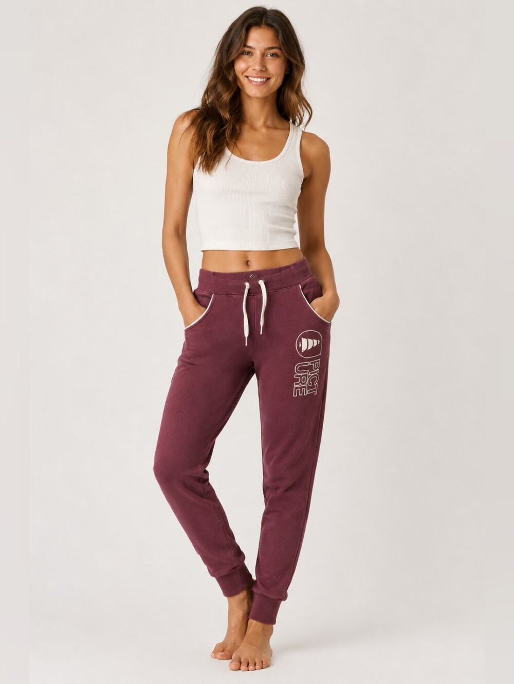 PICTURE Organic Clothing Womens Size S Maroon Joggers Cotton Blend Athleisure